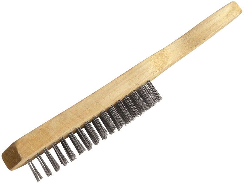 Корщетка ручная 4 хрядная, дер. ручка, стальная УСП 38400