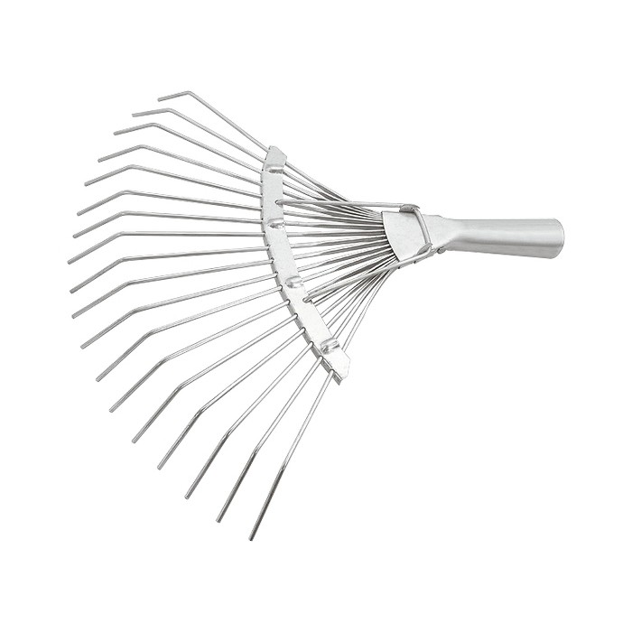 Грабли веерные стальные 360мм 18 круглых зубьев оцинк. без черенка 61780