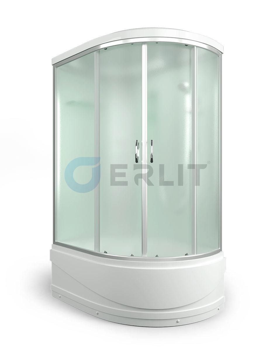Душ кабина Erlit 120*80*215 арт.ER3512TPL-C3 (L)матов/стекло  высокий поддон тропич душ, ручной душ АКЦИЯ