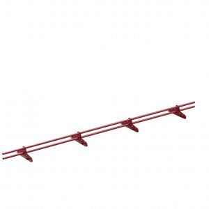 Снегозадержатель трубчатый ЭКО Lite (круглый) ф25/1,2 мм 3000 мм (RAL 3005, вишневый), 4 опоры
