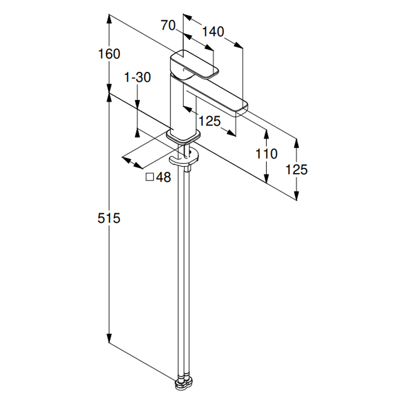 Смеситель для раковины KLUDI RENON 110  без донн.клапана NEW 422820575 
