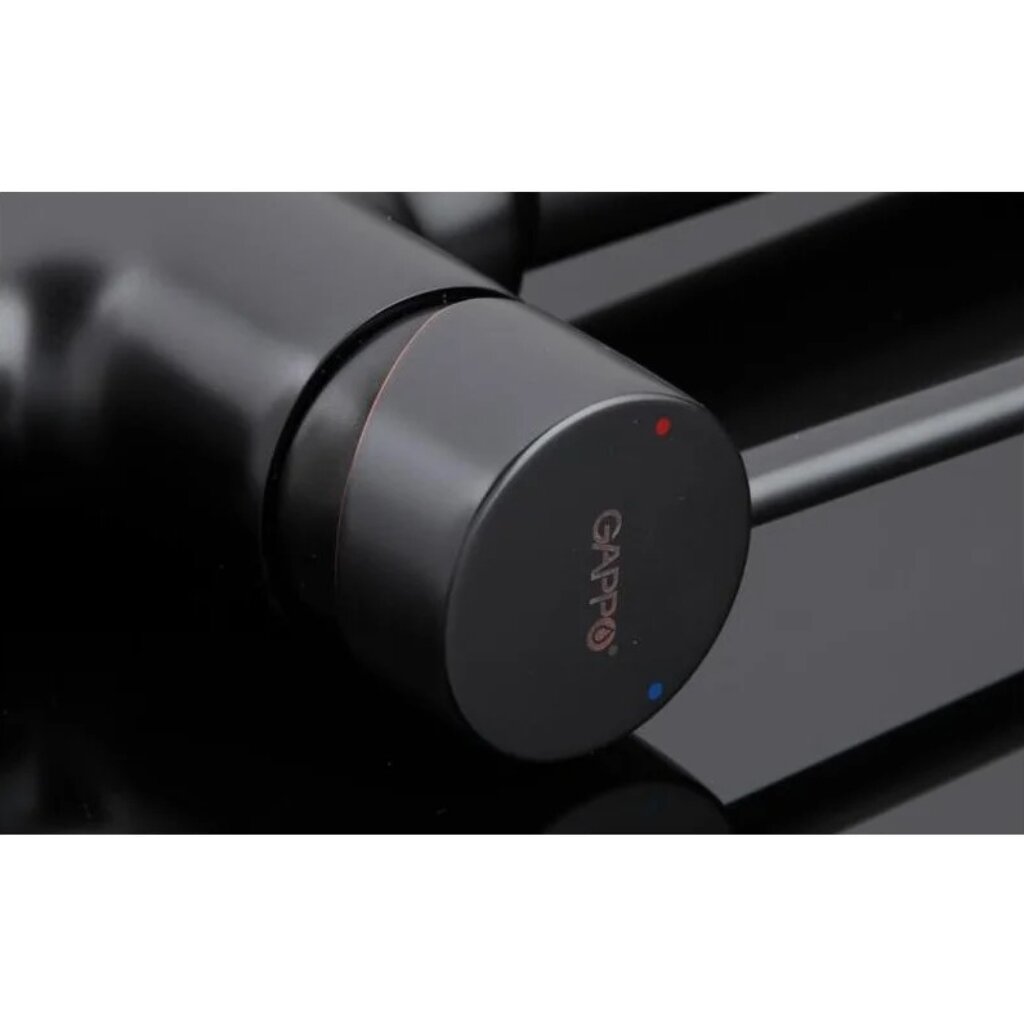 Смеситель для кухни GAPPO G4390-10 с выходом для питьевого фильтра, черный