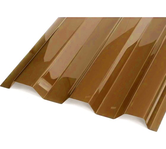 Поликарбонат монолитный кровельный КП  2000*1050*0,8 мм  коричневый