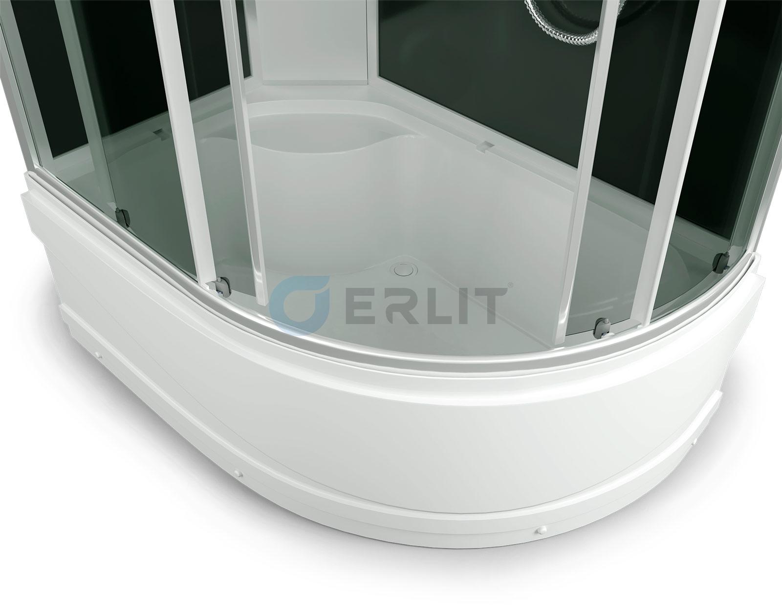 Душ кабина Erlit 120*80*215 арт ER3512TPL-C4/С2 (L) тонир/стекло высок поддон тропич душ,ручной душ,АКЦИЯ