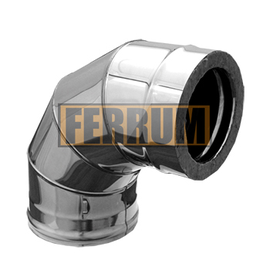 Сэндвич-колено 90° (430/0,8мм + нерж.) Ф150х210 FERRUM