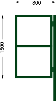 Калитка Каркас Н 1,5м L0,8м / ППК / 6005 зеленый, столб в комплекте 1шт.