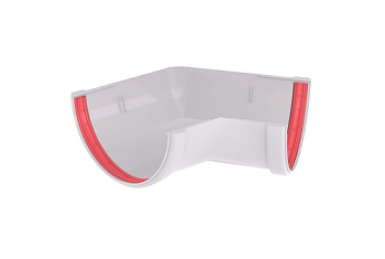 Угол желоба ПВХ 135 град. универсальный Классика  120 белый RAL 9003 Grand Line