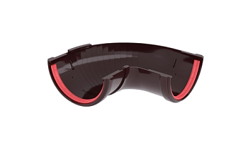 Угол желоба ПВХ составной 90-150 град. Классика 120 шоколадный RAL 8017 Grand Line