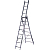 Лестница-стремянка трехсекционная 7 ступеней АЛЮМЕТ (1,96/3,07/4,40 м), Н3 5307