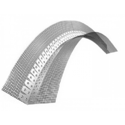 Угол арочный пластиковый перфорированный с сеткой 10*15 L=2,5 м