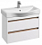 Тумба подвесная Акватон "НОРТОН 80" (белый глянец/буд эндгрейн) + Умывальник Сантек "БЕВЕРЛИ-80 (1A248901NT010+1WH302422)