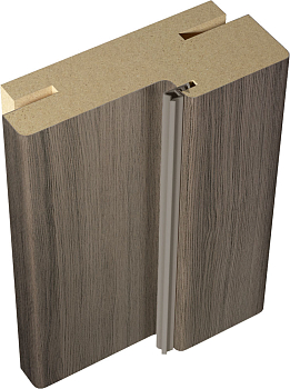 Дверная стойка экошпон 74х30х2100мм телескопическая Дуб серый поперечный VELLDORIS 