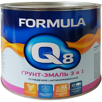 Грунт эмаль по ржавчине синяя 1,9кг 3 в 1 "FORMULA Q8"
