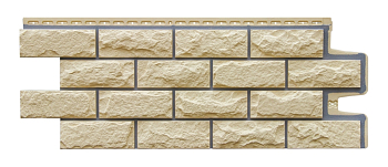 Панель фасадная GL Колотый камень Design бежевый шов RAL7006 1134(992) мм*423(392) мм (10 шт/уп)