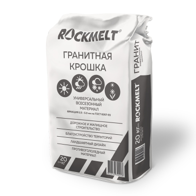 Антигололед ROCKMELT 20кг гранитная крошка