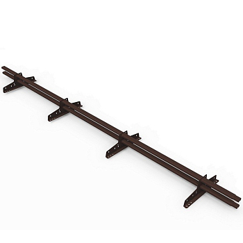 Снегозадержатель трубчатый ЭКО Style (овальный) 20*40/1,2 мм 3000 мм (RAL 8017, коричневый), 4 опоры