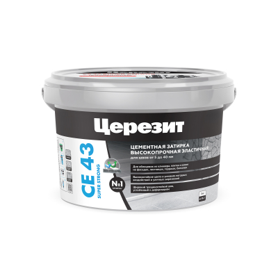 Затирка CE-43/2кг ГРАФИТ высокопрочная эластичная  до 40мм Церезит