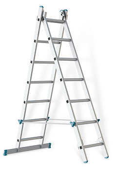 Лестница-стремянка двухсекционная 17 ступеней SARAYLI (4830/8620мм) вес 21,8кг, 4217