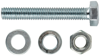 Комплект:Болт DIN933 8*30,гайка М8 DIN934,шайбаМ8, шайба пруж. М8(уп.5 шт) 24812-3