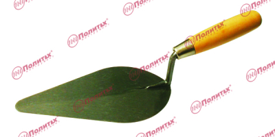 Кельма лепесток 150 мм, ЛЮКС высокоуглеродистая сталь, деревянная ручка, Политех, арт.1071515