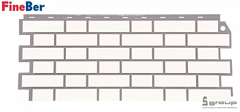 Панель фасадная "Кирпич KLINKER" белый FineBer (1126(1045)х474(440) мм)(12 шт/упак)