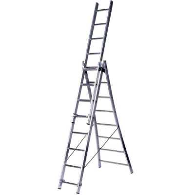 Лестница трехсекционная 14 ступеней универсальная (3,95м/7,01м/9,54м), Н3 5314