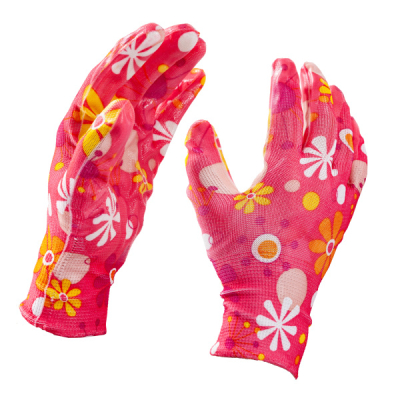 Перчатки нейлон, садовые нитриловый облив