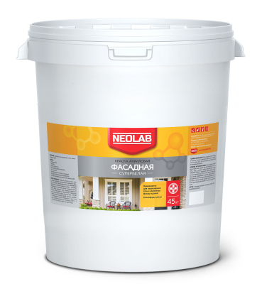 Краска фасадная акриловая супербелая 45 кг NEOLAB