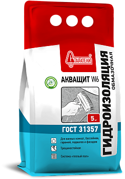 Гидроизоляция Обмазочная Акващит W6  5кг Старатели