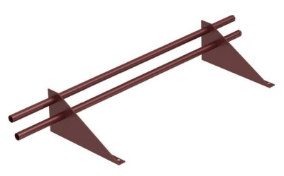 Снегозадержатель трубчатый ЭКО Lite (круглый) ф25/1,2 мм 1000 мм (RAL 8017, коричневый), 4 опоры