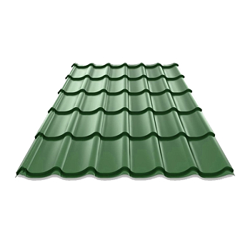 Металлочерепица Монтеррей  зеленый 1200*1190 (ПЭ-6005) (1 лист -1,428м2)