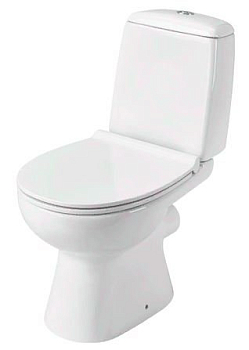 Унитаз-компакт САНТЕК  Цезарь с горизонтальным выпуском,стандарт-2 реж.,дюропласт,микролифт,тонкое.