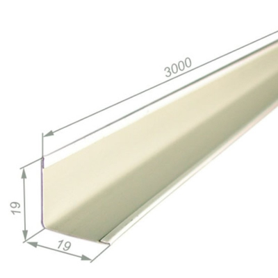 Уголок белый 19х19 мм L=3 м