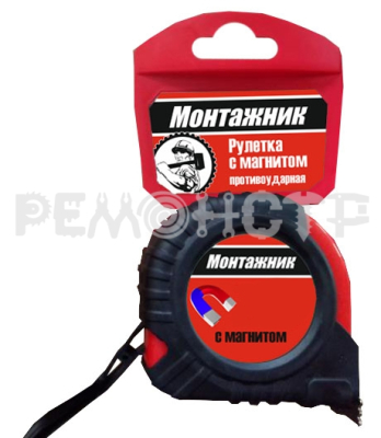 Рулетка с фиксатором пласт корпус  3 м 16 мм 