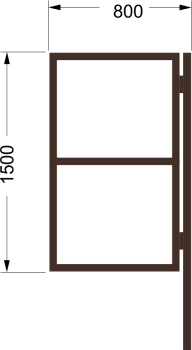 Калитка Каркас Н 1,5м L0,8м / ППК / 8017 коричневый, столб в комплекте 1шт.