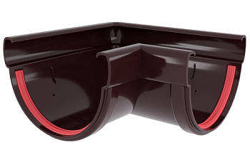 Угол желоба ПВХ 90 град. Дизайн 135 шоколадный RAL 8017 Grand Line РАСПРОДАЖА