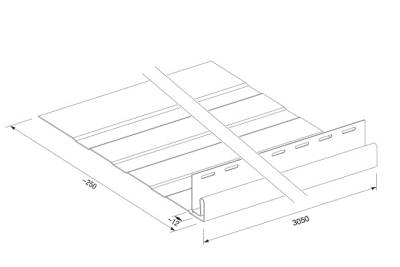 Планка- фаска (J+фаска) SV-19 коричневый (3,05 м) VOX (5 шт.уп.)