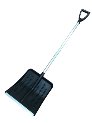 Лопата снеговая пластмассовая «Метелица» 410х420 мм. черная алюминиевый черенок V-ручка