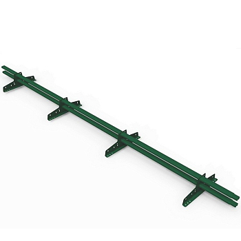 Снегозадержатель трубчатый ЭКО Style (овальный) 20*40/1,2 мм 3000 мм (RAL 6005, зеленый), 4 опоры