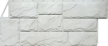 Панель фасадная "Камень крупный" мелованный белый FineBer (1117х463 мм) РАСПРОДАЖА
