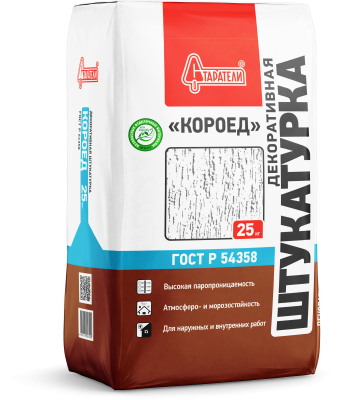 Штукатурка КОРОЕД 3мм декоративная белая 25кг Старатели