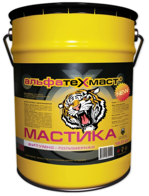 Мастика битумно-полимерная АльфаТехМаст ведро 18 кг-18л (33 шт)
