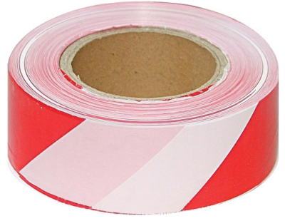 Лента для ограждения 75х200 красно-белая. 9020002