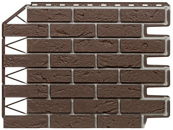 Панель фасадная "Кирпич баварский" темно-коричневый FineBer (795(665)х595(570) мм)(10шт/упак)