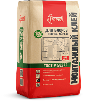 Клей монтажный для блоков тонкослойный 25кг Старатели (63 шт)