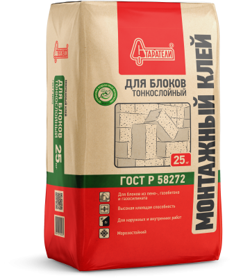 Клей монтажный для блоков тонкослойный 25кг Старатели