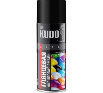 Краска аэрозоль акрил. черная глянцевая  520 МЛ (12) 