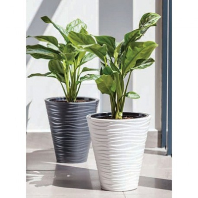 Кашпо Sahara d35, h40см 21л с вкладышем V-9л белый (вкладыш 048407)