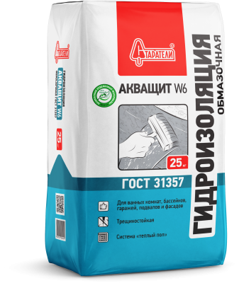 Гидроизоляция Обмазочная Акващит W6 25кг Старатели