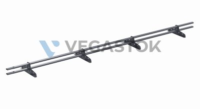 Снегозадержатель трубчатый ЭКО Style (овальный) 20*40/1,2 мм 3000 мм (RAL 7024, графит), 4 опоры